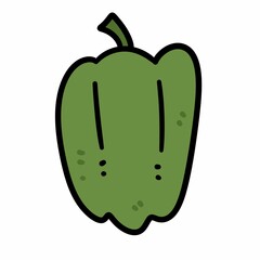 cartoon doodle pepper on white background