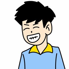 illustration of happy cartoon boy