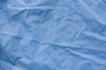blue plastic bag texture background. top view