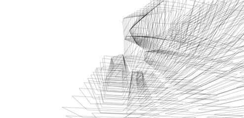 abstract architecture 3d illustration