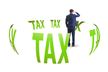 Businessman in the tax business concept
