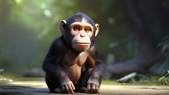 3d cute animal monkey cartoon