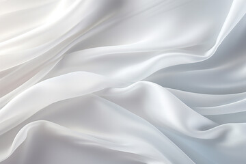 Obraz premium Closeup of rippled white silk fabric lines