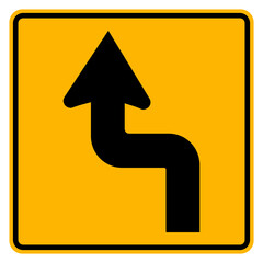 Curves ahead Left Traffic Road Sign,Vector Illustration, Isolate On White Background Symbols, Label. EPS10