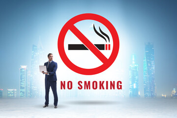 Anti smoking concept with antismoking logo