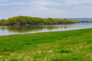 River bank. Background with selective focus and copy space