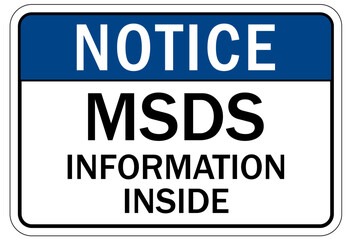 Safety data sheet and material safety data sheet sign