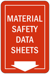 Safety data sheet and material safety data sheet sign