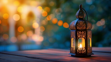 lantern image with a blurred background and is used for the Eid al-Fitr holiday
