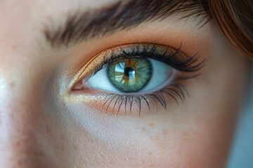  Close up view of  female eye 
