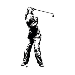 isolated golfer silhouette logo