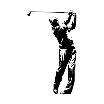 isolated golfer silhouette logo