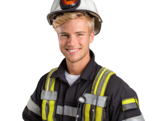 portrait of a fireman, PNG 