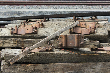 pile of concrete railway sleepers