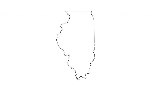 animated sketch of a map of the state of Illinois