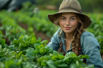 portrait of a young female farmer
