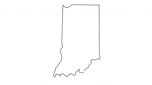 animated sketch map of the state of Indiana