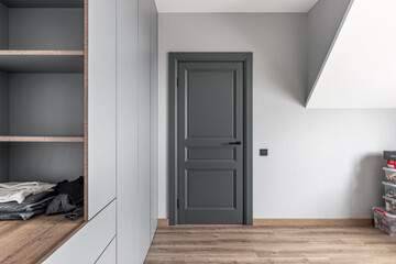 Black interior door in a new private house