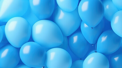 Poster attached with colorful balloons