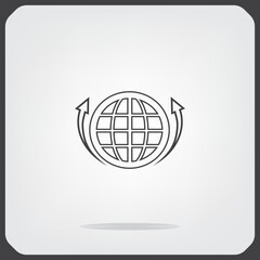 Globe, world security, vector illustration on a light background.