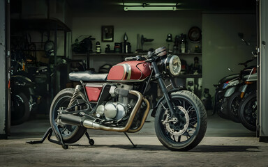 Fototapeta na wymiar motorcycle on the garage