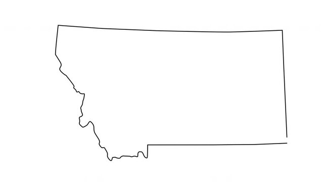 animated sketch map of the state of Montana