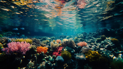 Fototapeta na wymiar A Colorful Underwater Scene Captured by National Geographic