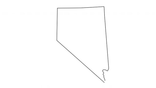 Nevada state map sketch animation