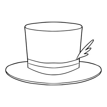 magician hat illustration hand drawing Outline Vector