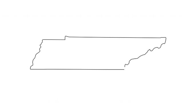 Tennessee state map sketch animation