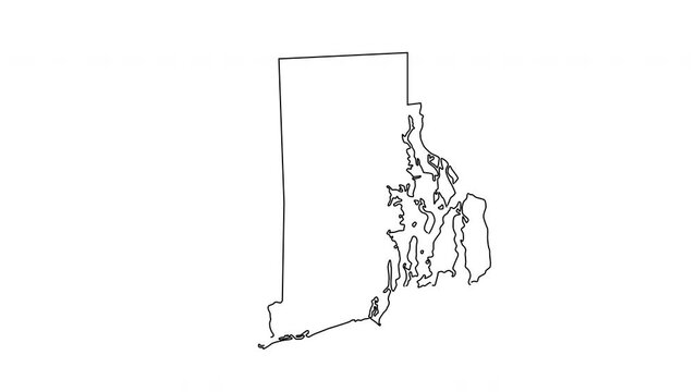 animated sketch of a map of the state of Rhode Island