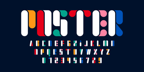 Modern abstract digital alphabet font. Minimal technology typography, Creative urban sport fashion futuristic font and with numbers. vector illustration © MarissaAyang