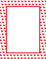 frame with red hearts border