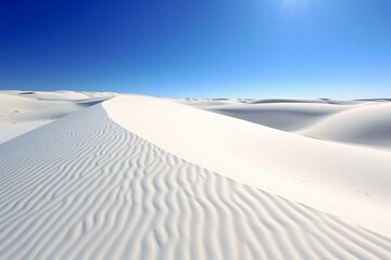 Fototapeta na wymiar Sand dunes of White Sands National Park beneath a clear sky. Generative AI