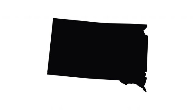Animation forms a map of the state of South Dakota