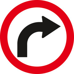 right turn ,Traffic Sign , Vector, symbol, transport icon