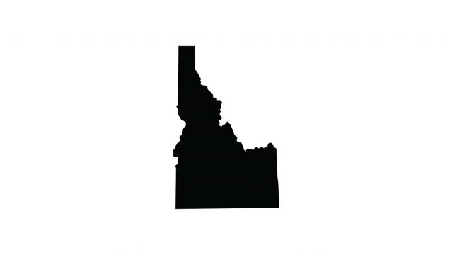 Animation forms a map of the state of Idaho
