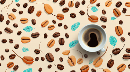 coffee background with beans