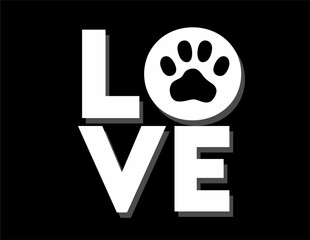 love pets with black background