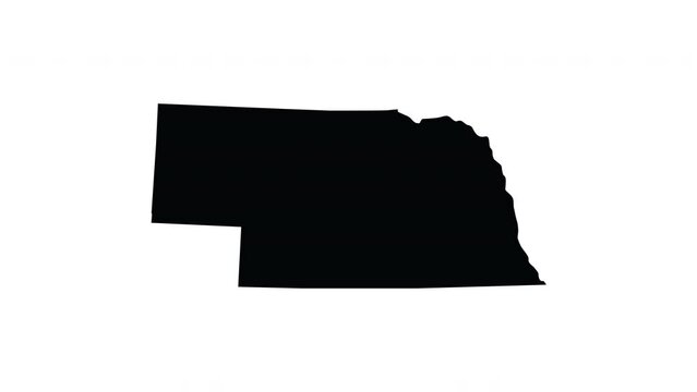Animation forms a map of the state of Nebraska