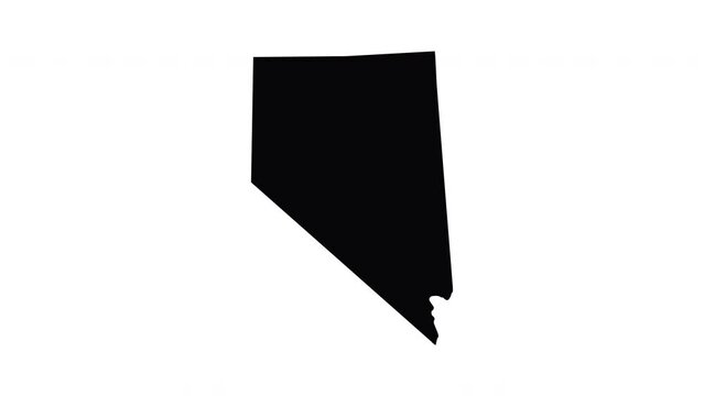 animation forming a map of the state of Nevada