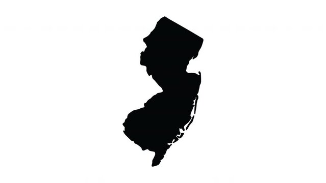 animation forming a map of the state of New Jersey