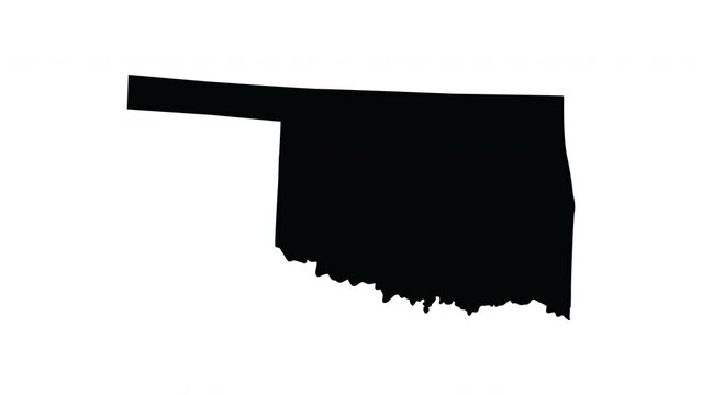 animation forming a map of the state of Oklahoma