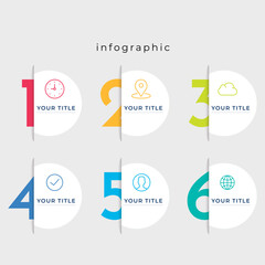 ircle infographic template elegant round hidden papercut number layout
