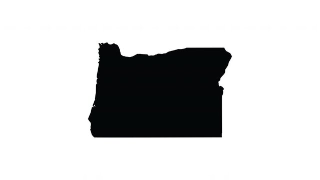 Animation forms a map of the state of Oregon
