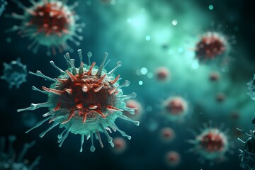 Virus infected by virus. Background with selective focus and copy space