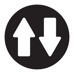 Up down arrow icon. Horizontal Arrow icon. Road sign used. Modern simple arrows. Downloading arrow, Elevator lift vector icon. 