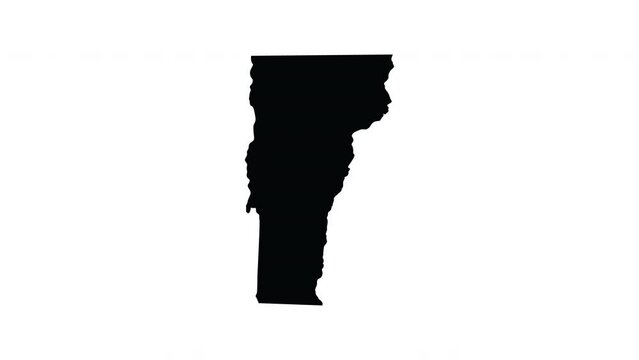 Animation forms a map of the state of Vermont