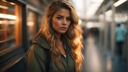 Fototapeta premium portrait of a woman in the city