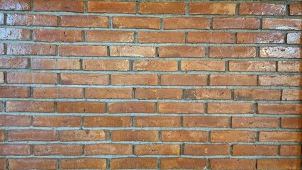 Abstract Red Brick Wall Background with Old Weathered Texture and Solid Structure in Building Architecture